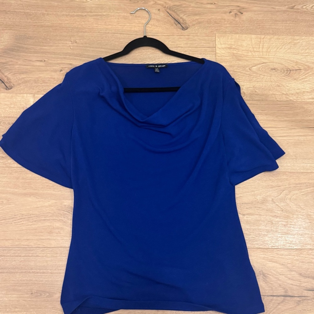 Cable & Gauge Royal Blue Blouse Large, L 27 inches P2P 20 inches